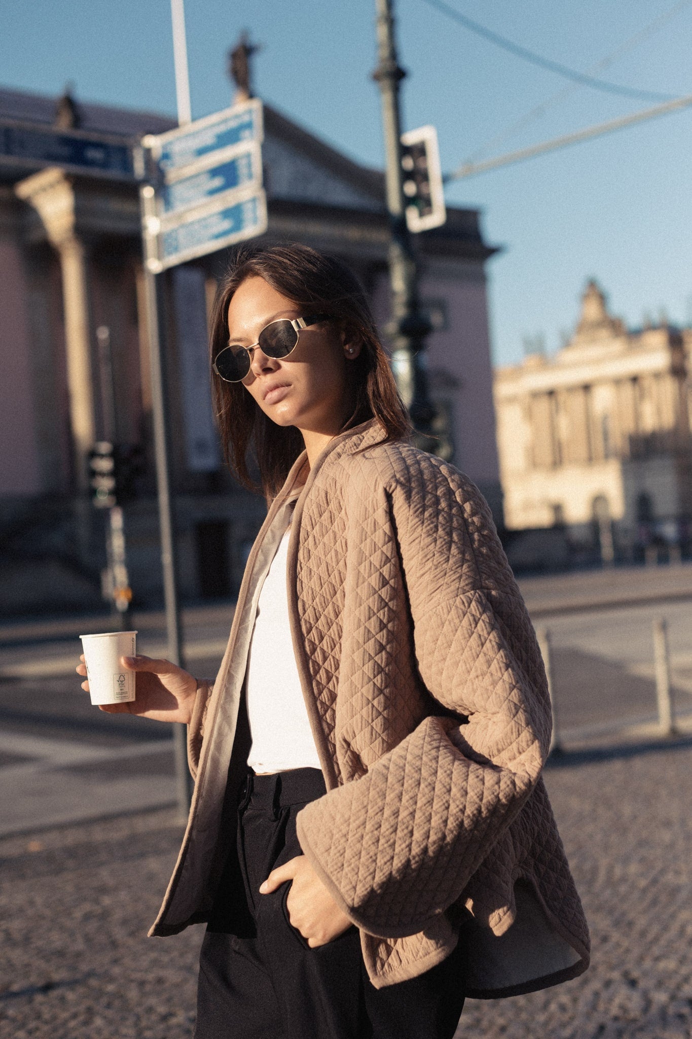 Lena Quilted Jacket beige