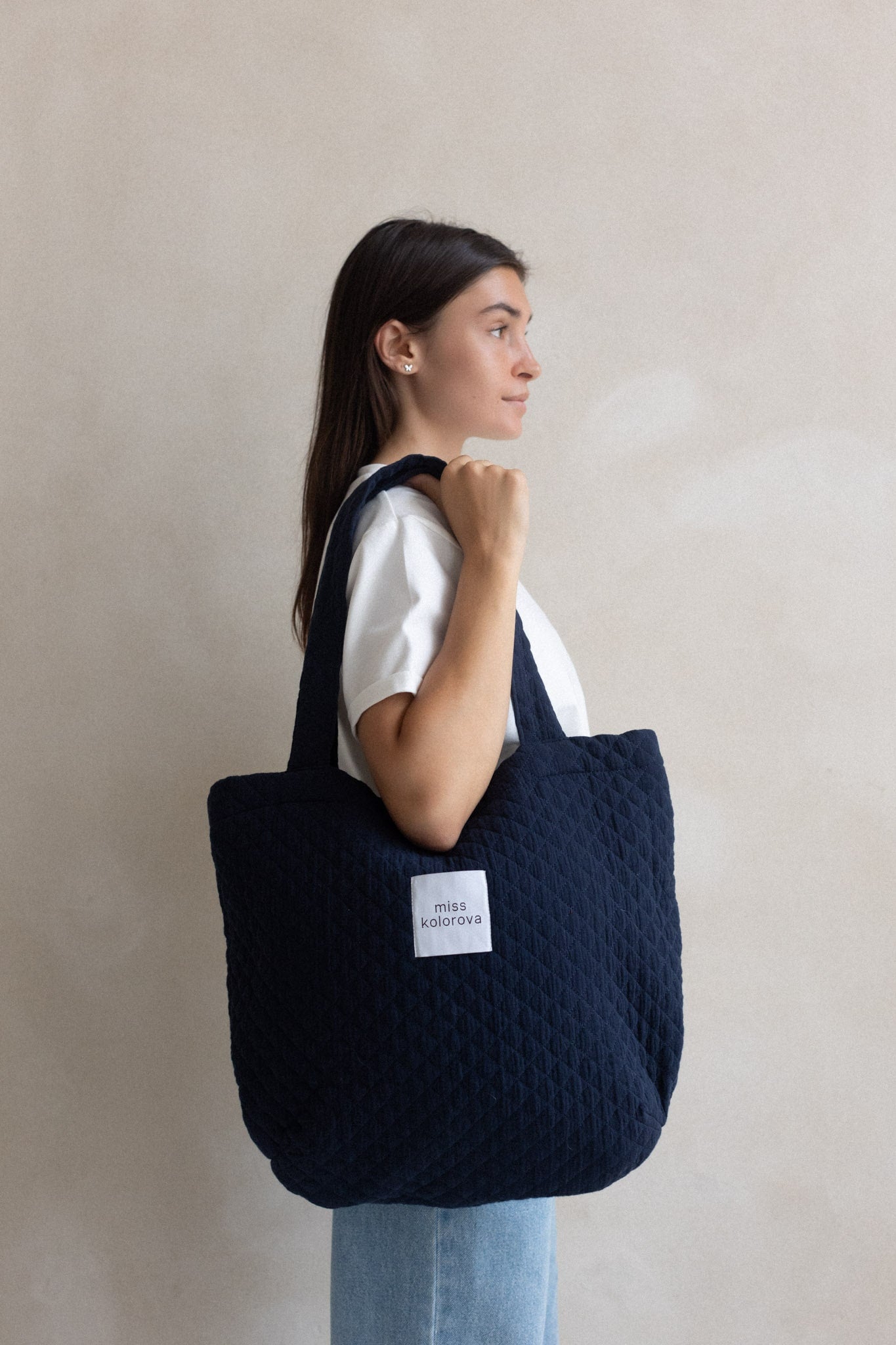 Clara Quilted Bag navy blue