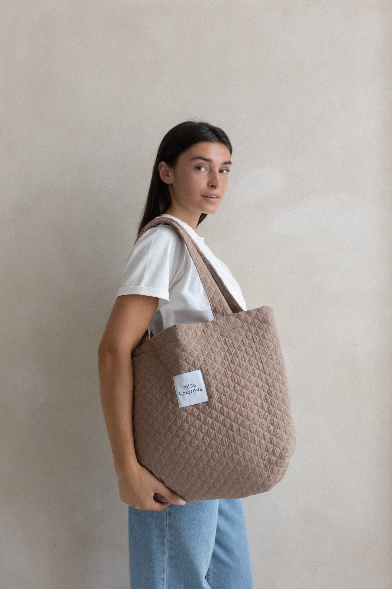 Clara Quilted Bag beige