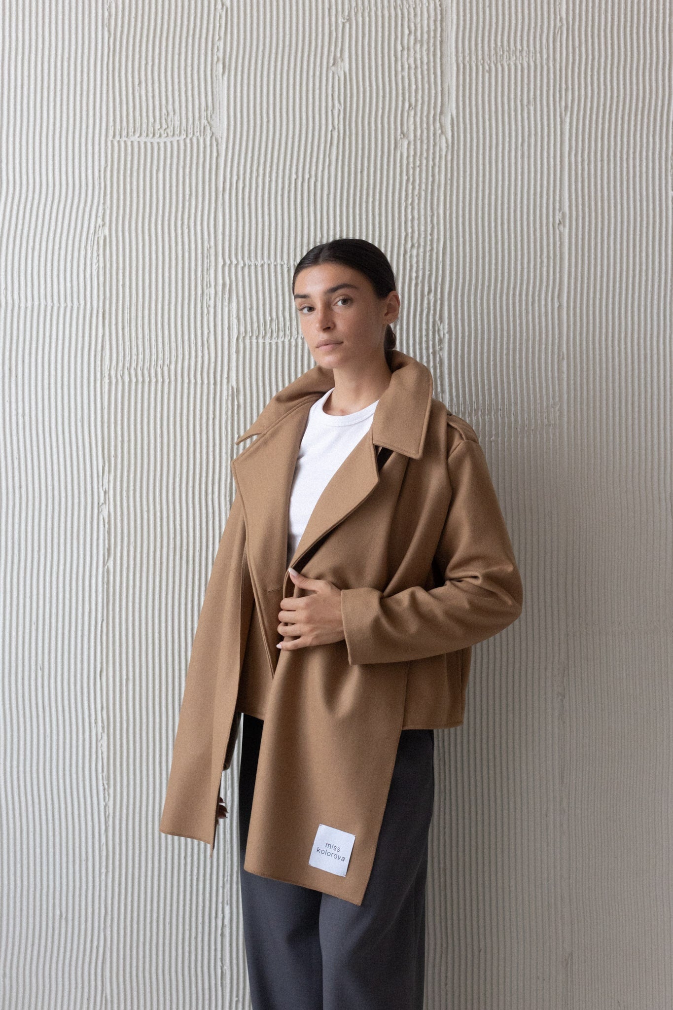Frieda Wool Scarf beige