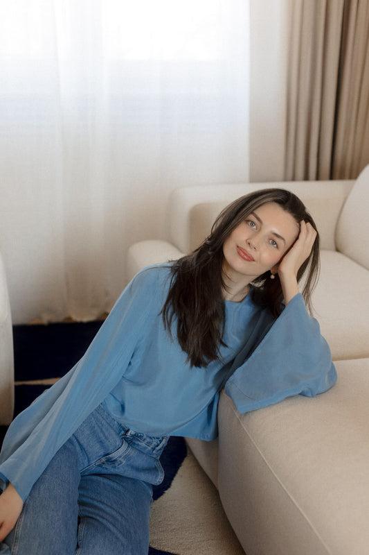 Santorini Blouse Blue